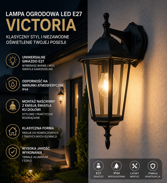 Kinkiet Zewnętrzny Ogrodowy  – Lampa Elewacyjna Ścienna | Klasyczny Styl