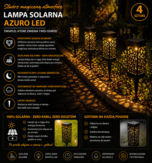 4x Lampa Solarna | Wbijana - LED